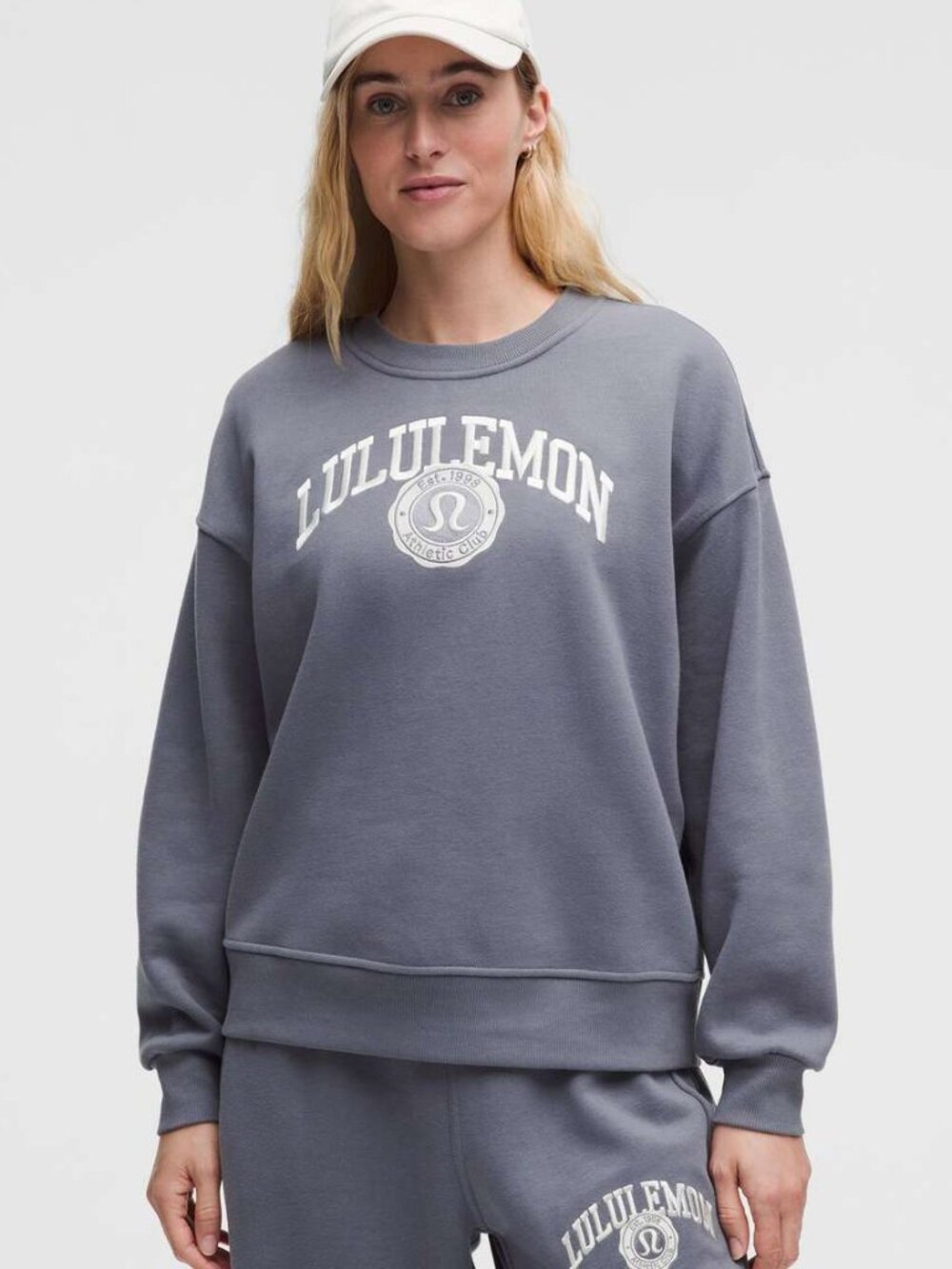 Lululemon Perfectly Oversized Graphic Crewneck Sweatshirt In Solar Grey